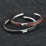 Open Cuff Leather Bangle